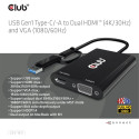 "Club3D Adapter USB Typ C/A > HDMI / VGA St/Bu"