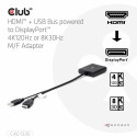 "Club3D Adapter HDMI + MicroUSB > DP 4K120Hz aktiv St/Bu"