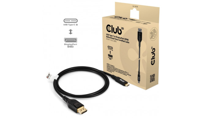 "Club3D Kabel USB Typ C  DP 2.1 1m 10K60Hz St/St"