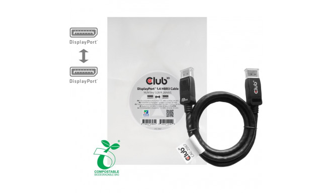 "Club3D DisplayPort-Kabel 1.4 HBR3 32.4Gb/s 1m 8K60Hz St/St Polybeutel"