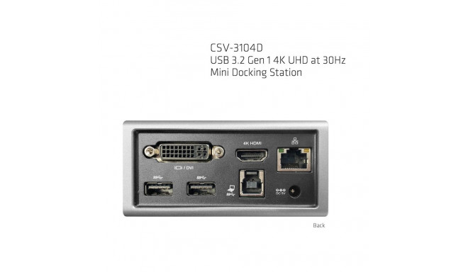 "Club3D 4K Mini-Dockingst USB3 ->4xUSB3/HDMI/DVI/LAN silber"