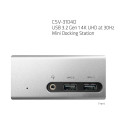 "Club3D 4K Mini-Dockingst USB3 ->4xUSB3/HDMI/DVI/LAN silber"