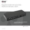 "Club3D KVM Switch 4K60Hz 2x USB-C> HDMI/DP/3xUSB/2xUSB-C/LAN"