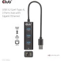 "Club3D Adapter USB 3.2 Typ A > 3x USB 3.2 Typ A/LAN"