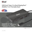 "Club3D USB-C 7in1-HUB >2xDP/2xUSB/2xUSB-C/LAN 4K60Hz PD100W"