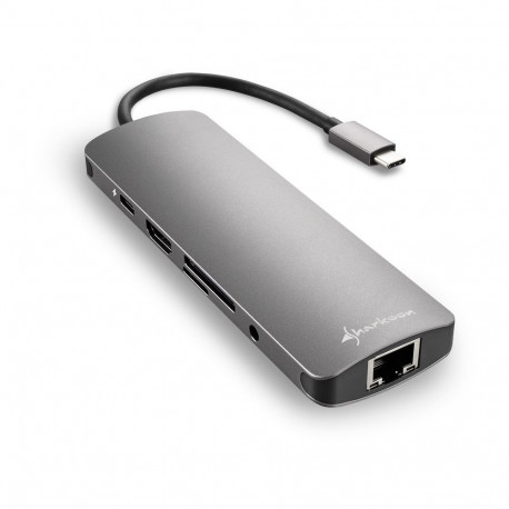 "Sharkoon USB 3.0 Type C Combo Adapter (dunkelgrau)"