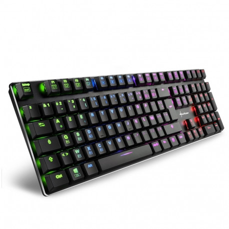 "Sharkoon PureWriter RGB (schwarz. FR-Layout. Kailh Choc Low Profile Blue)"