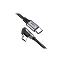 "UGREEN USB-C to Angled USB2.0-C Round Cable 1m Gray Black"