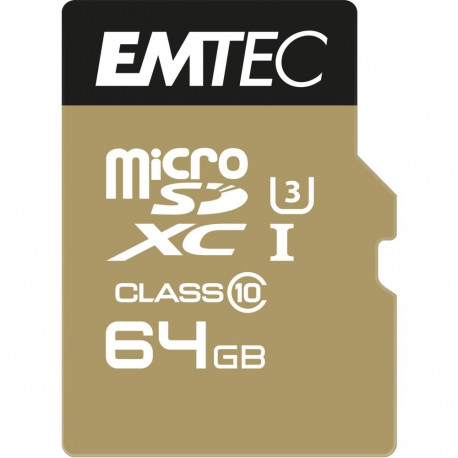 "CARD Emtec m64GB UHS-I U3 V30 A1 SpeedIN Pro + Adapter"
