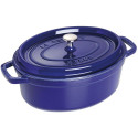 "Staub La Cocotte 29cm oval dunkelblau. Gusseisen"