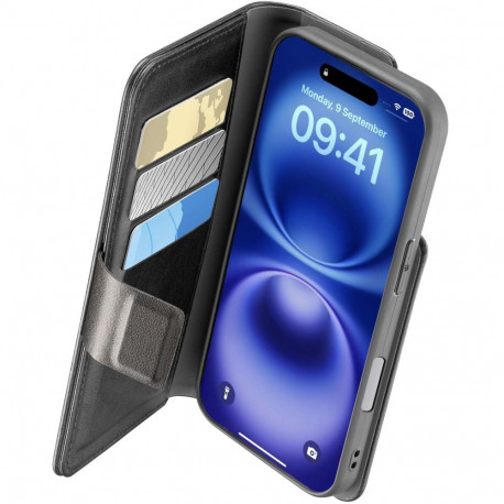 "Cellularline Book Agenda 2 Case iPhone 16 Black"