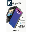 "Cellularline Book Agenda 2 Case iPhone 16 Black"