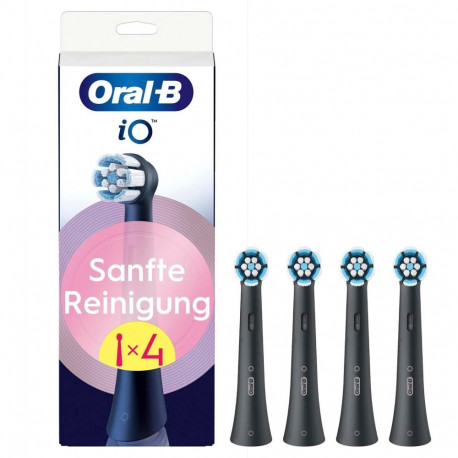 "Oral-B iO Aufsteckbürsten Sanfte Reinigung BLACK 4er"