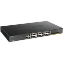 "DGS-1250-28XMP/E 28-Port Smart Managed PoE+ Gigabit Switch 24x 10/100/1000BASE-T PoE 4x 10-Gigabit-