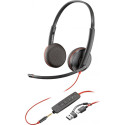 "HP Poly Blackwire 3225 Stereo USB-C Headset +3.5mm Plug +USB-C/A Adapter (Bulk) (209747-201/209751-