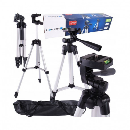 Hogert HT4M079 Statiiv laserloodidele, alumiinium, 1/4", 35-105cm, sisseehitatud lood, kompaktne