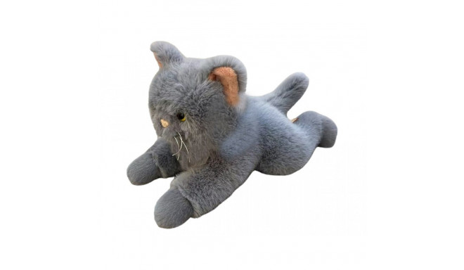 Cat lying down 55 cm gray