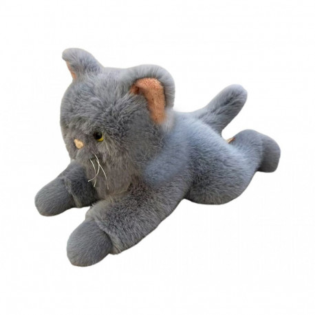 Cat lying down 45 cm gray