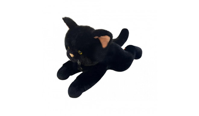 Cat lying down 55 cm black