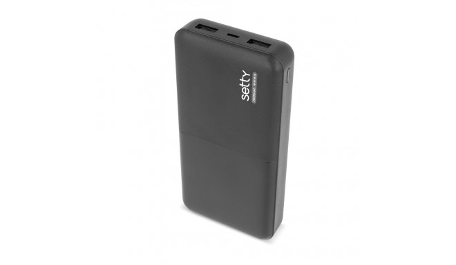 Setty Power Bank 20000mAh universaalne väline akupank 5V 1.5A + micro USB kaabel must