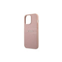 Guess GUHCP13LPSASBPI iPhone 13 Pro / 13 6,1" roosa kõvakaaneline Saffiano triibuline ümbris