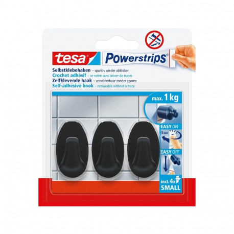 HOOKS RECTANGULAR 58275 3X1KG BLACK