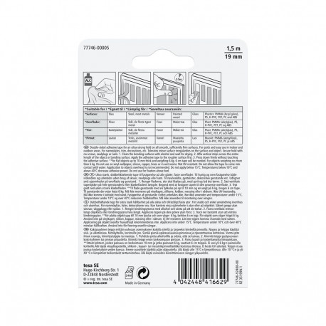 DOUBLE-SID TAP 1.5MX19MM FOR TIL AND MET