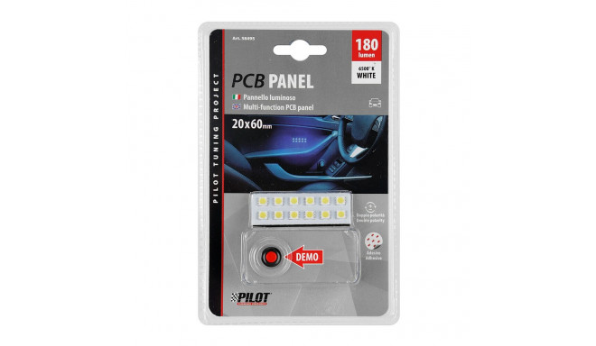 Led plaat 12-LEDI 20X60mm valge