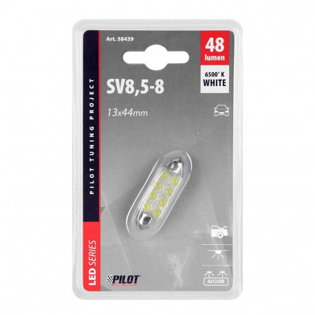 Pirn 8 ledi, SV8,5 10#44mm,valge