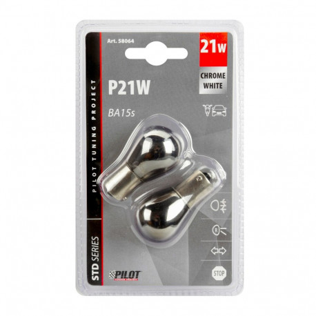 BA15s 21W,kroom/valge,P21W 2TK 12V