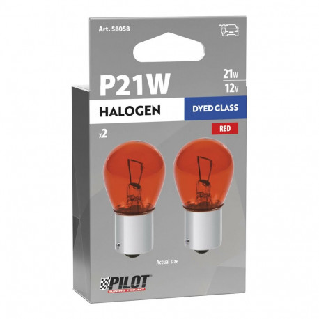 Pirnid 2tk, punane  P21W - 21W - BA15s