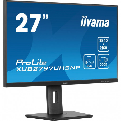 iiyama Prolite XUB2797UHSNP-B1, LED monitor - 27 -  black (matt), 4K UHD, IPS, USB-C dock, KVM switc