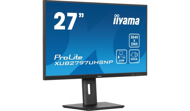 iiyama Prolite XUB2797UHSNP-B1, LED monitor - 27 -  black (matt), 4K UHD, IPS, USB-C dock, KVM switc