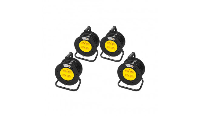 98-702# võrgupikendus pr-61 4-pesaga maandusega 50m pvc trummel 3x2 (4 tk.)
