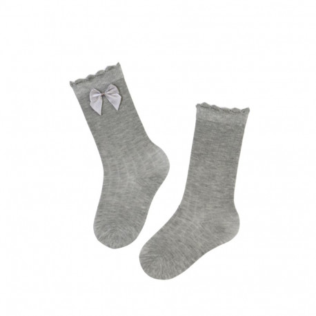 SOKISAHTEL BETTINA halli värvi lipsuga põlvikud beebidele