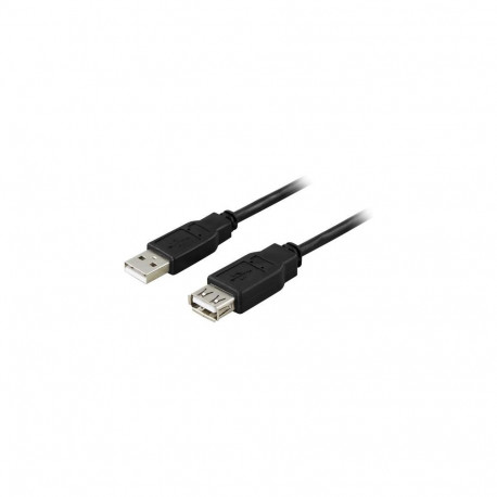 Deltaco USB2-13S USB cable USB 2.0 3 m USB A Black