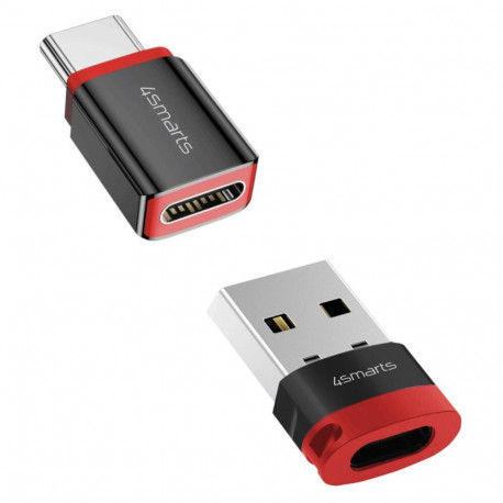 4smarts USB-C - USB-A / USB-C andmeblokeerija adapter, 2-osaline komplekt