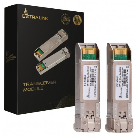 Extralink SFP+ 10G 2-pack SFP+ Module 10Gbps, LC/UPC, 1310nm, 10km, single mode, DOM
