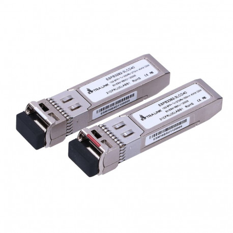 Extralink SFP+ 10G SFP+ WDM moodul 10Gbps 1270/1330nm, üherežiimiline, 40km, LC, DOM, paar