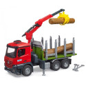 Ciężarówka mercedes benz arocs z dźwigiem do przewozu drewna + 3 kłody
