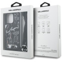 Case Karl Lagerfeld crossbody grained musta mustriga ja logoga iPhone 16 Pro jaoks