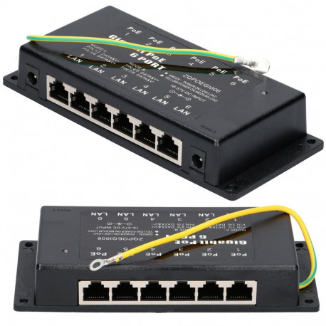 Extralink 6-portine gigabit poe süstik 6x 1000Mb/s RJ45