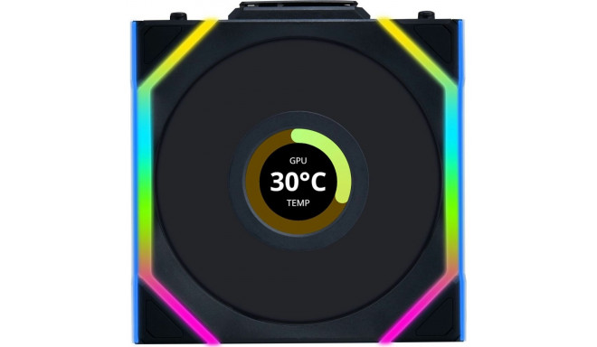 Lian Li UNI FAN SL juhtmevaba LCD 120 must ventilaator (12SLLCD1W1B)