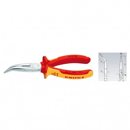 KNIPEX 2526 pikendatud kõverate lõugadega elektrikute tangid