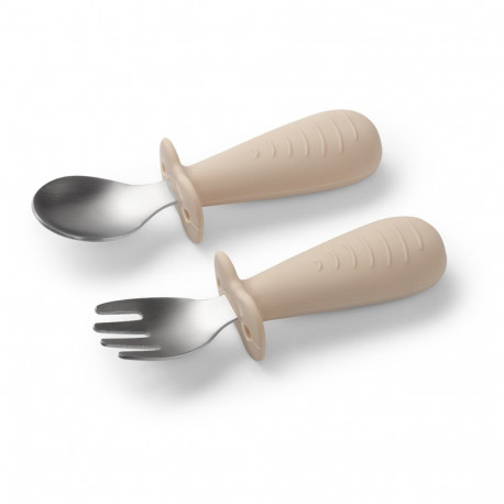 Babyono stainless steel spoon and fork beige 1665/03