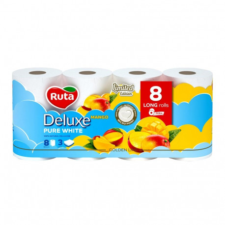 TOILET PAPER DELUXE MANGO 8PCS 3 LAYERS