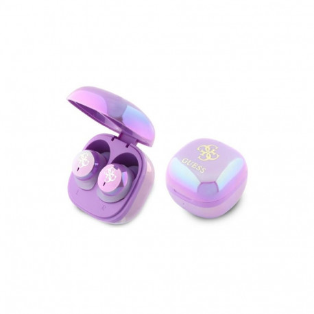 Guess 4G Printed Logo Bluetooth TWS Headphones + Docking Station - Purple