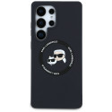 Karl Lagerfeld Silicone Double Heads And Circle MagSafe Samsung Galaxy S25 Ultra case black