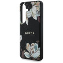 Guess Grained Printed Flower Pattern MagSafe case for Samsung Galaxy S25 black