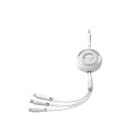 Joyroom Colorful Series S-A40 Cable Retractable 3in1 USB-A - USB-C / Lightning / Micro USB 1m - Whit